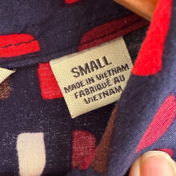 Anthropologie 11.1 Tylho Brynn Shirtdress In Navy/ Marin Red Career Size Small - Picture 12 of 12